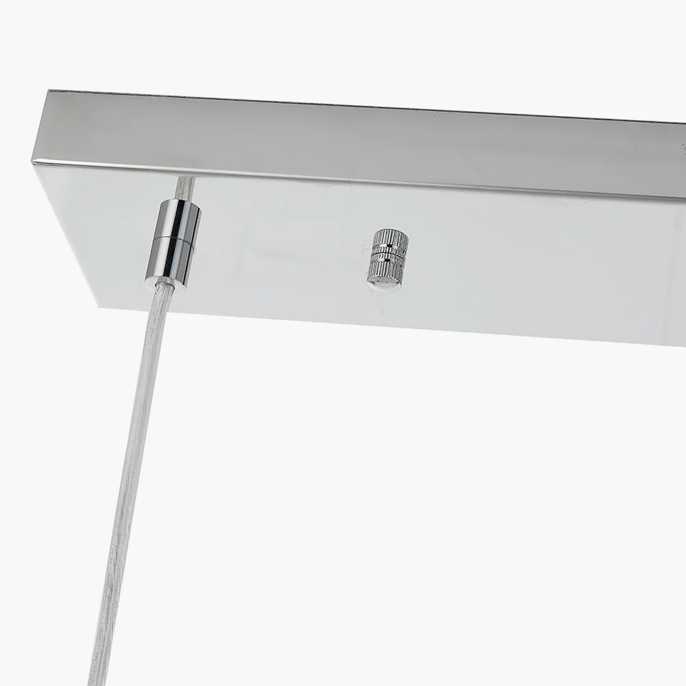 Alessio Nickel Metal Three Cube Ceiling Pendant Bar - Image 4