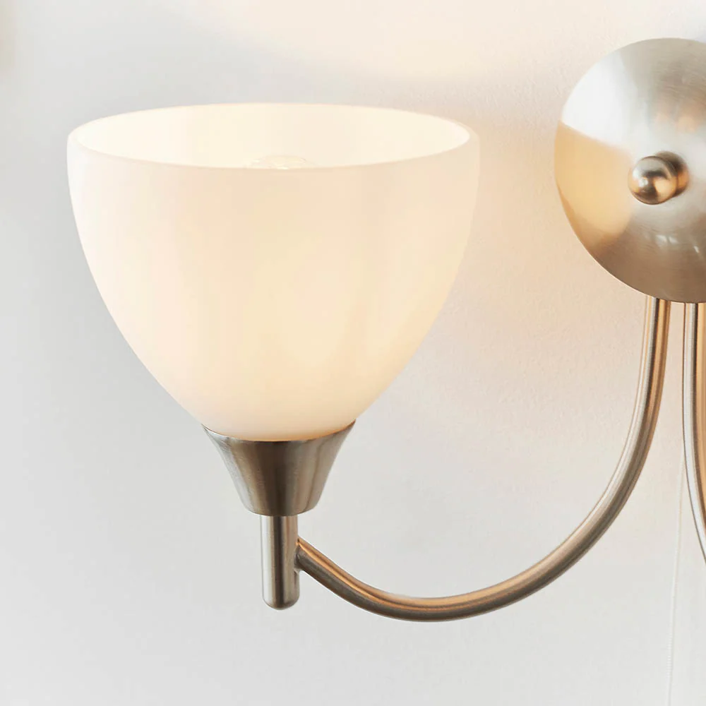 Alton 2 Light Satin Chrome Wall Light - Image 3