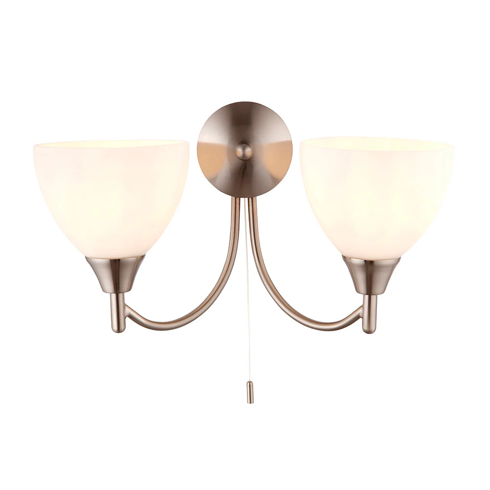 Alton 2 Light Satin Chrome Wall Light - Image 7