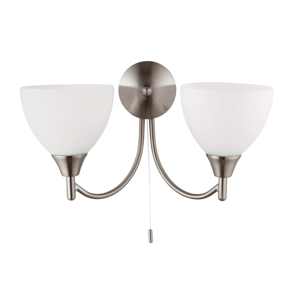 Alton 2 Light Satin Chrome Wall Light - Image 8
