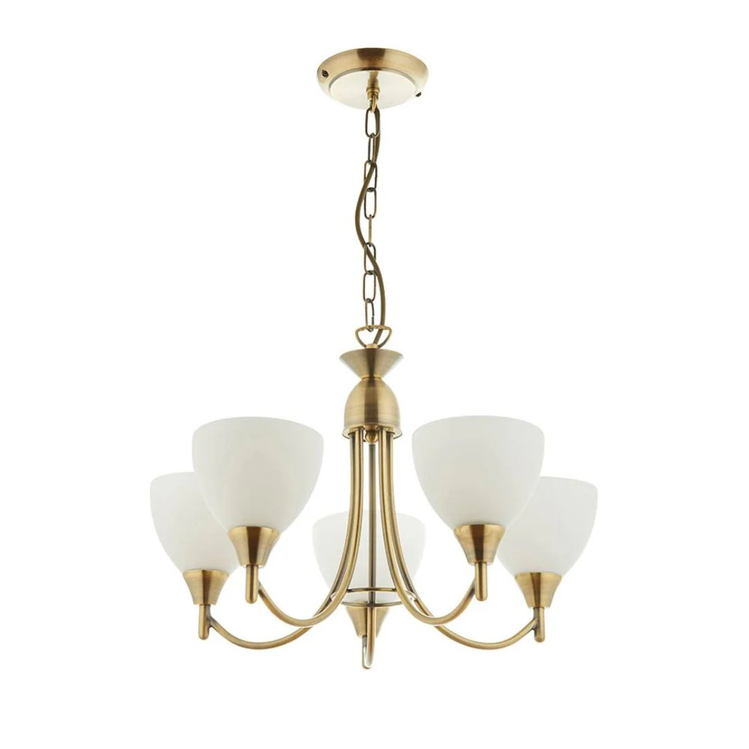 Alton 5 Light Antique Brass Pendant Ceiling Light - Image 6
