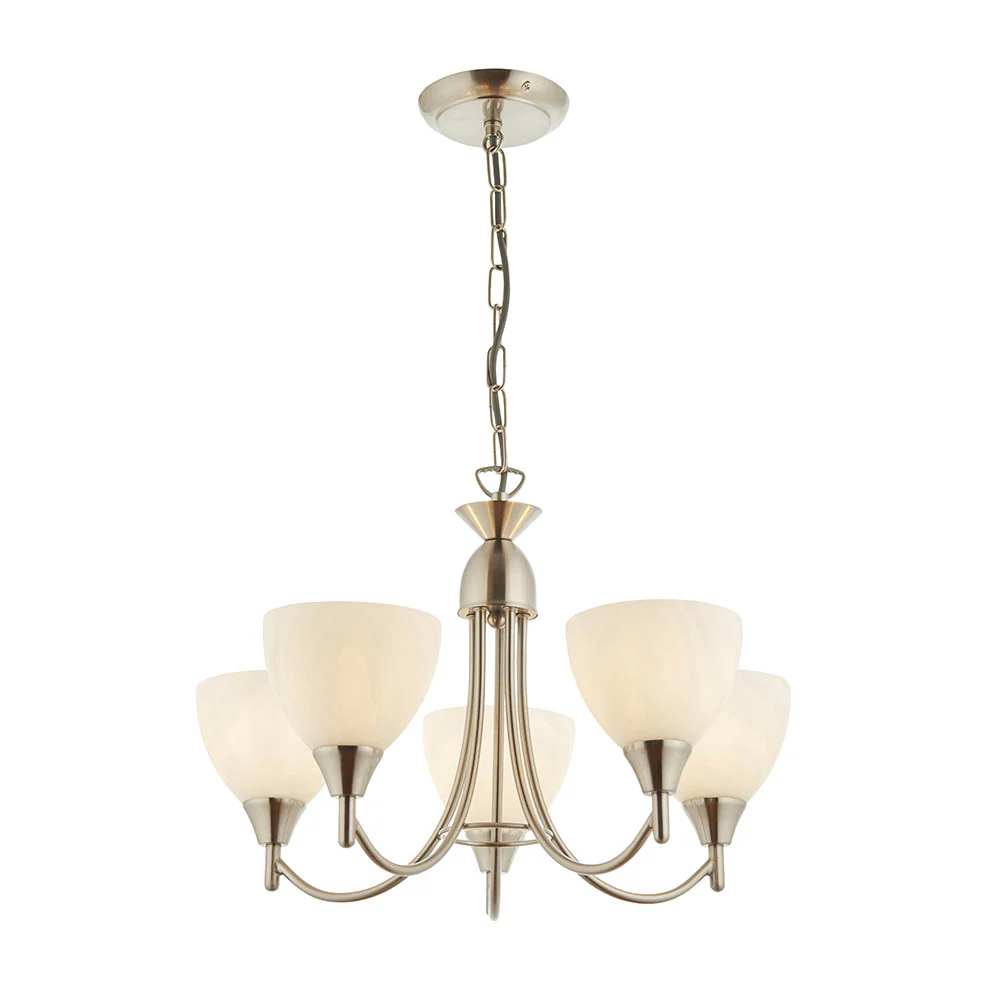 Alton 5 Light Pendant Ceiling Light Satin Chrome - Image 8