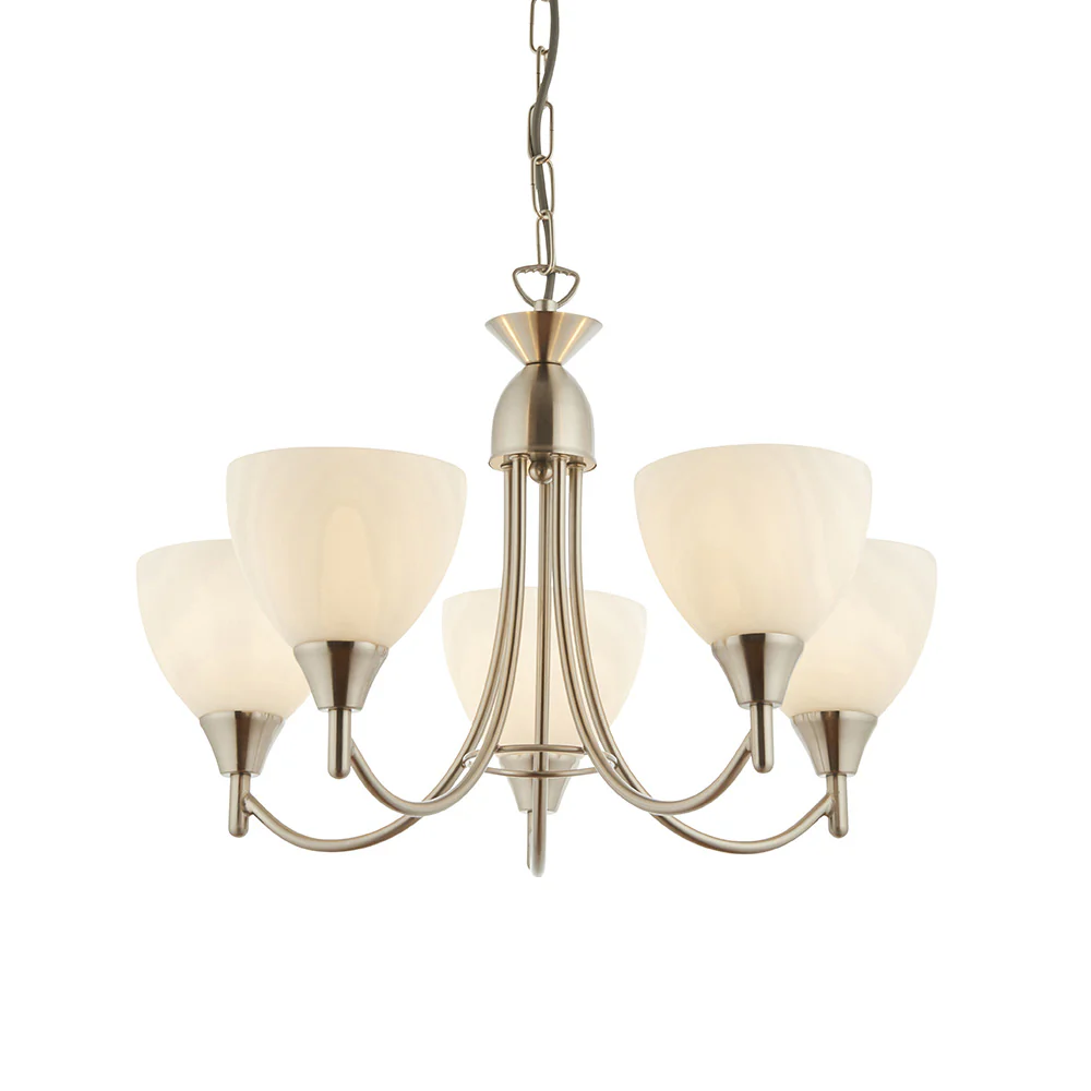 Alton 5 Light Pendant Ceiling Light Satin Chrome - Image 9