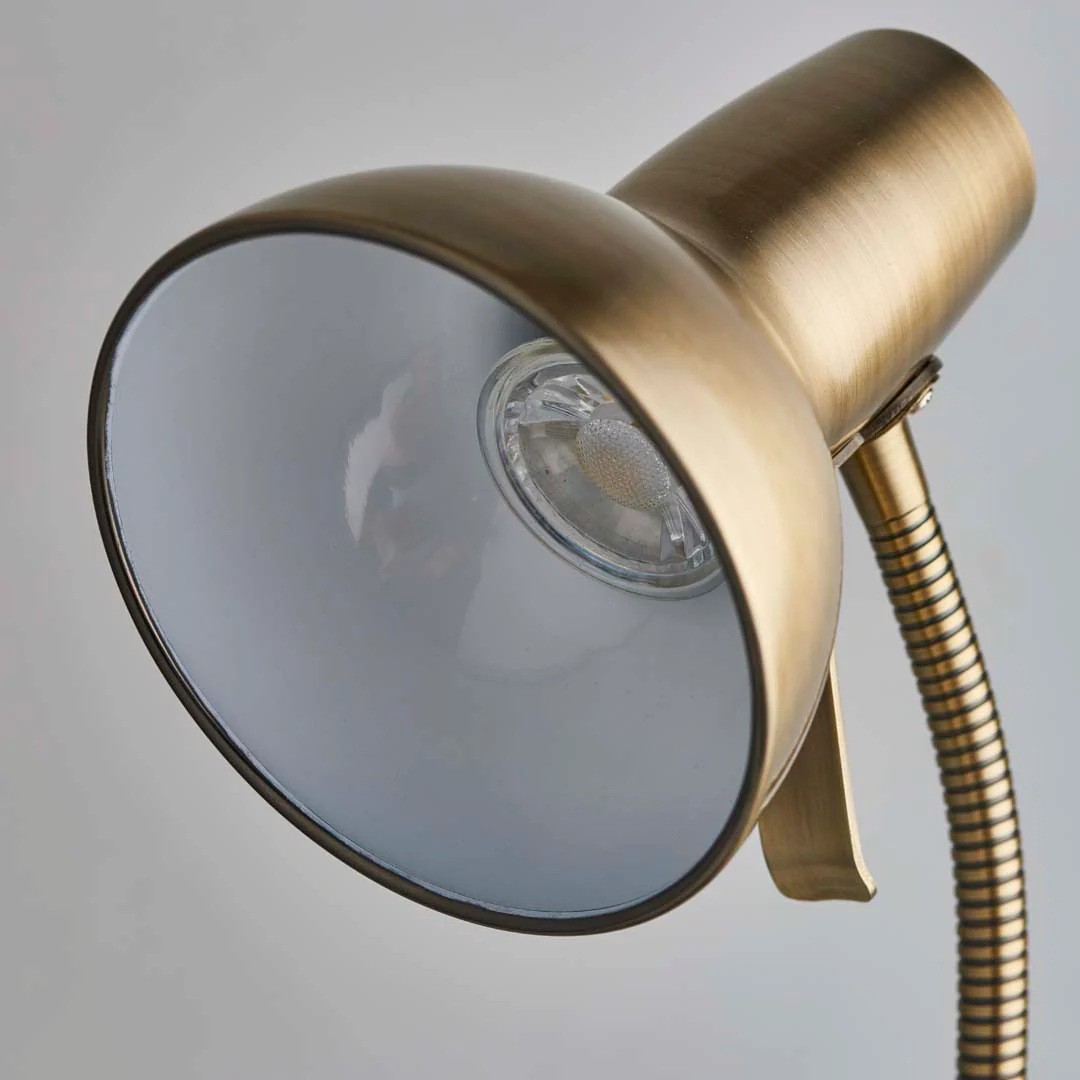 Amalfi 47cm USB Antique Brass Desk Table Lamp - Image 3