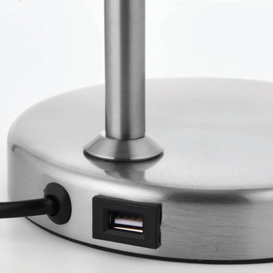 Amalfi 47cm USB Desk Lamp Satin Nickel - Image 9