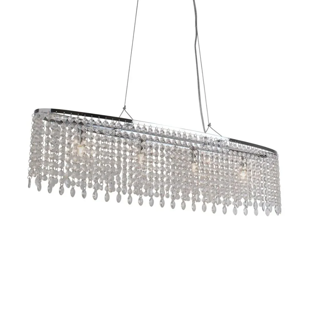 Amity 4 Light Polished Chrome & Crystal Ceiling Pendant - Image 4