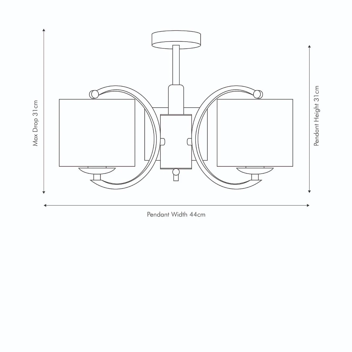 Arcadia 3 Light Ceiling Light Polished Chrome - Image 3