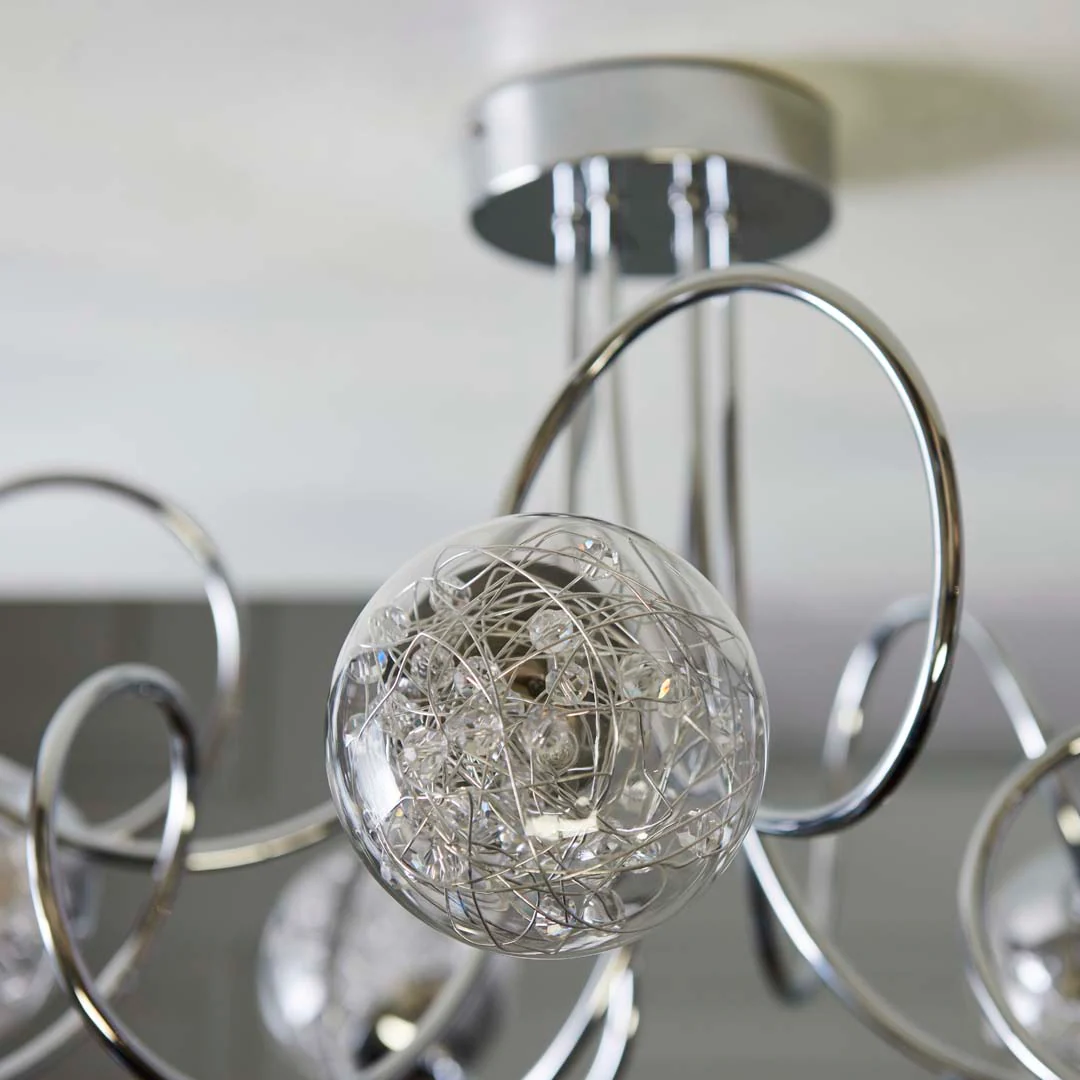 Auria 6 Light Semi Flush Ceiling Light - Image 9