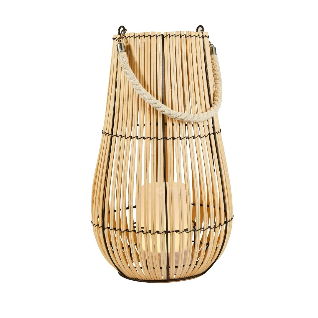 Azore Bamboo LED Lantern - Image 3