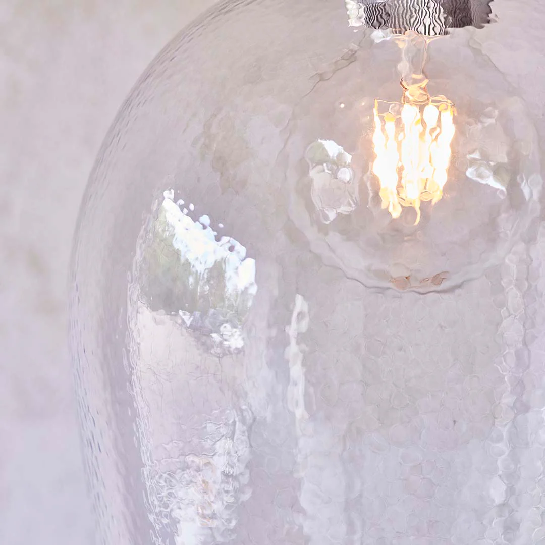 Bindki Hammered Polished Nickel Large Pendant Ceiling Light - Image 8