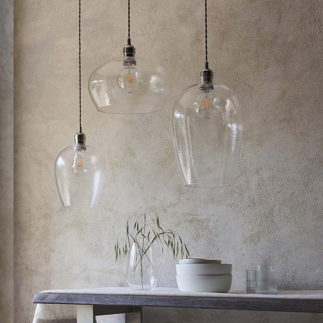 Bindki Hammered Polished Nickel Small Pendant Ceiling Light - Image 13