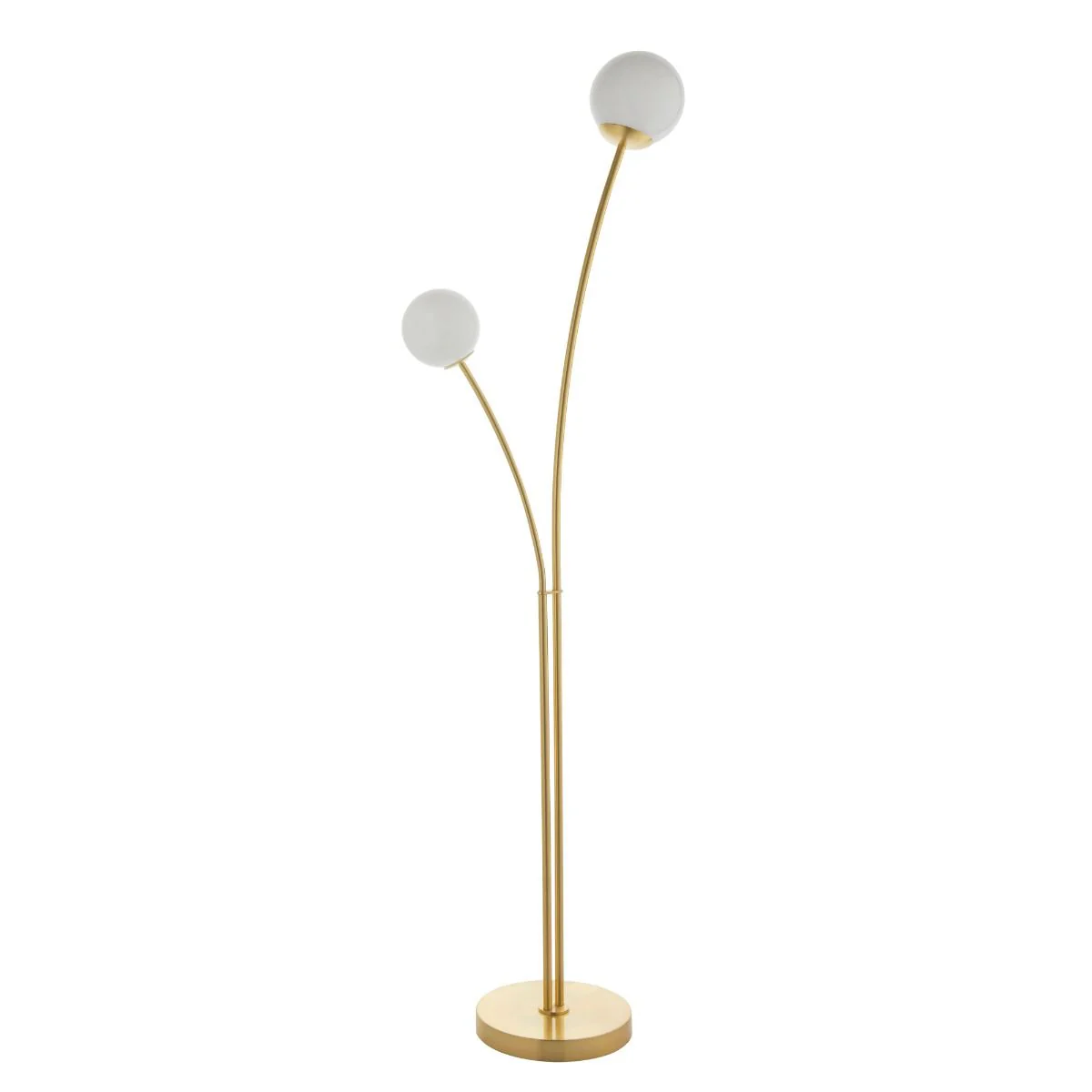 Bloom 2 Light Satin Brass & Opal Floor Lamp - Image 4