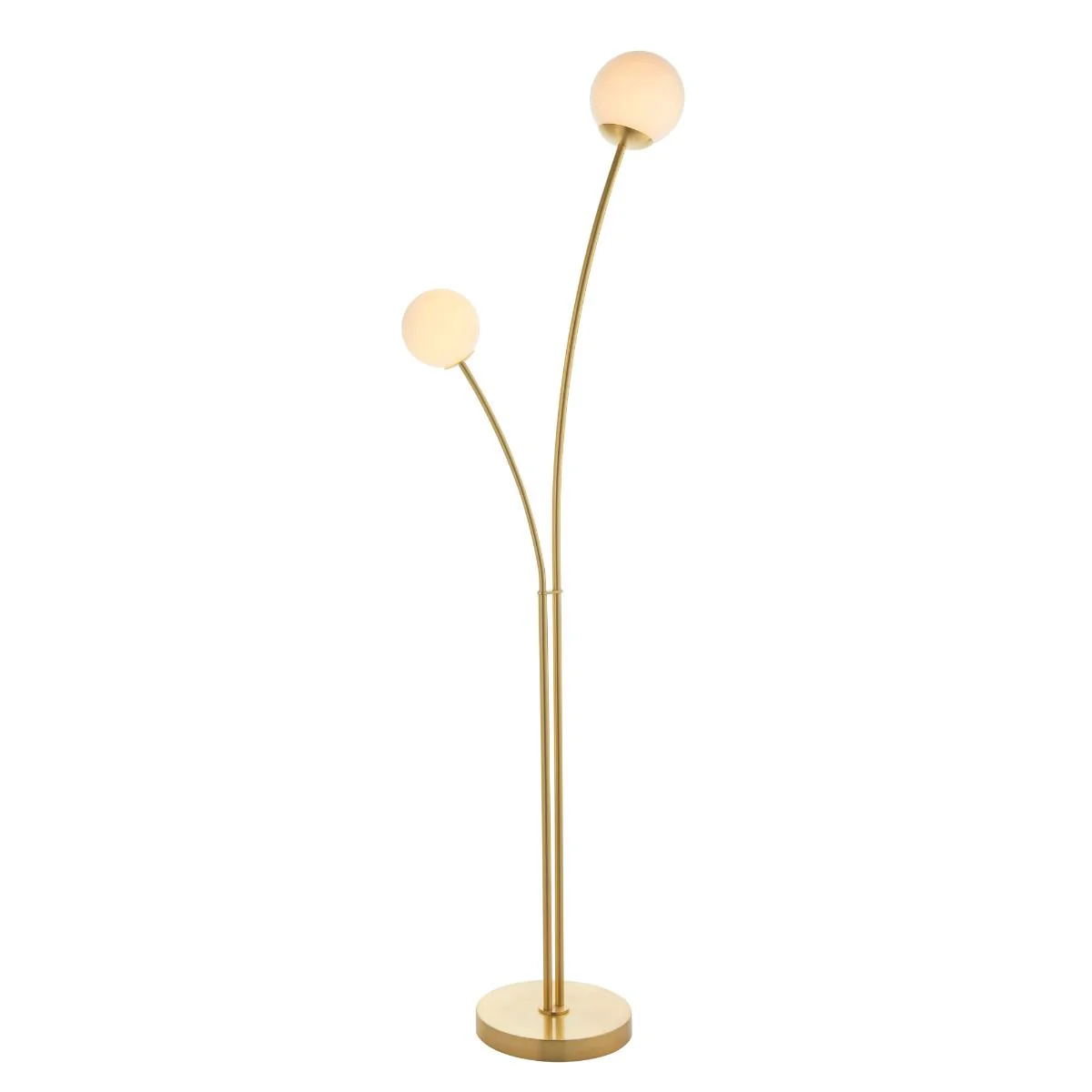 Bloom 2 Light Satin Brass & Opal Floor Lamp - Image 5