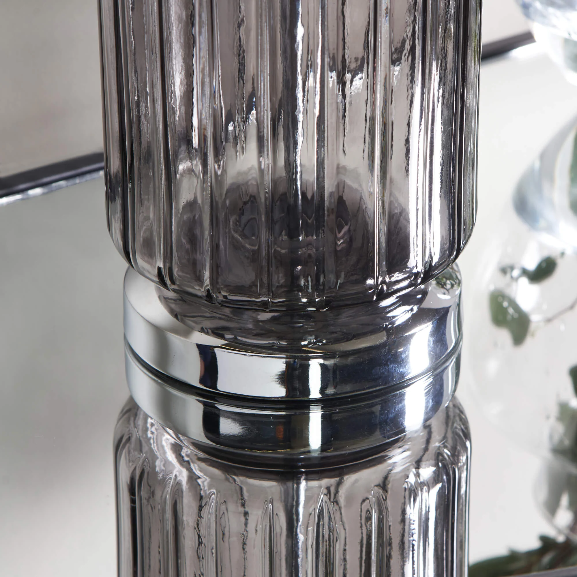 Brock Grey Smoked Glass Table Lamp - Image 4