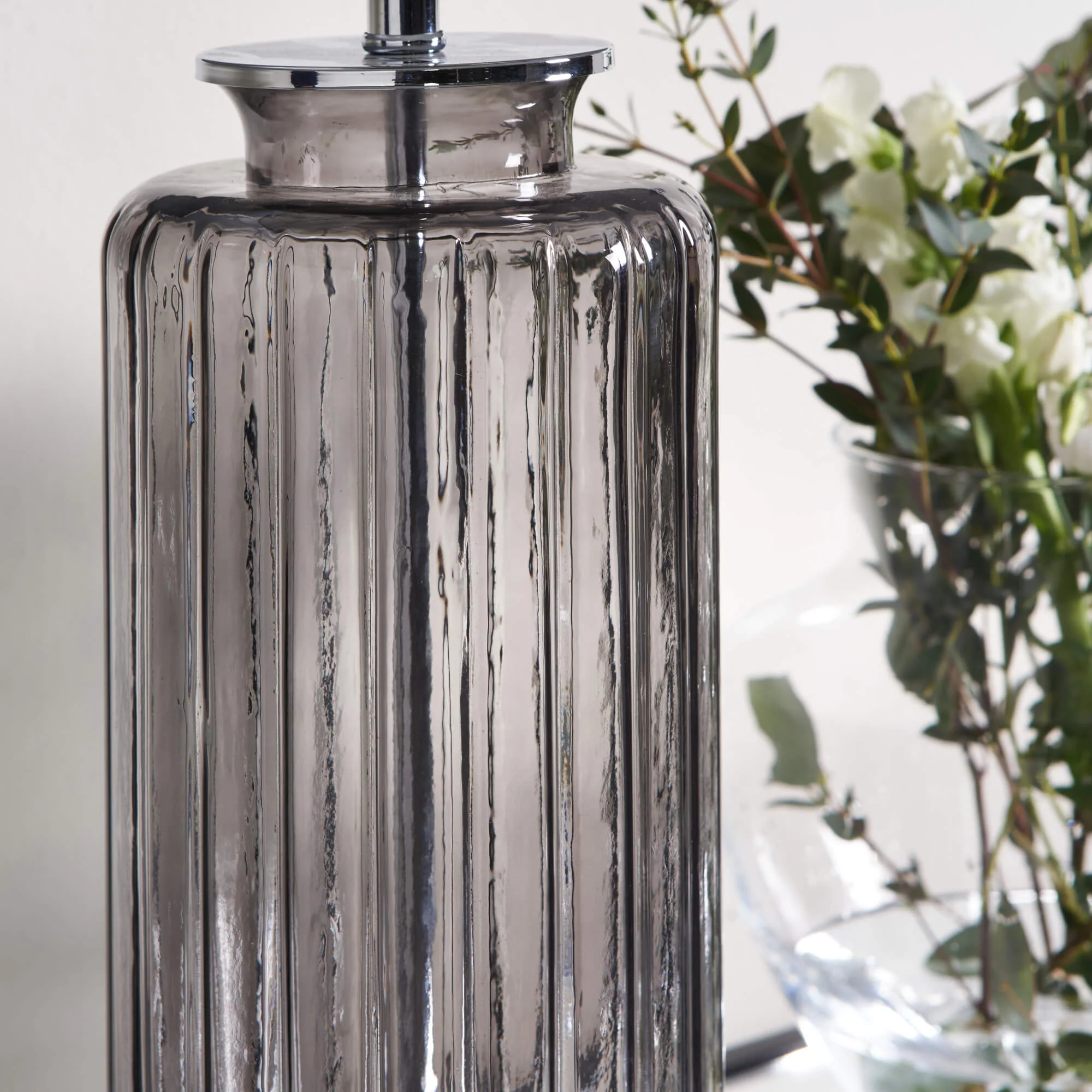 Brock Grey Smoked Glass Table Lamp - Image 5
