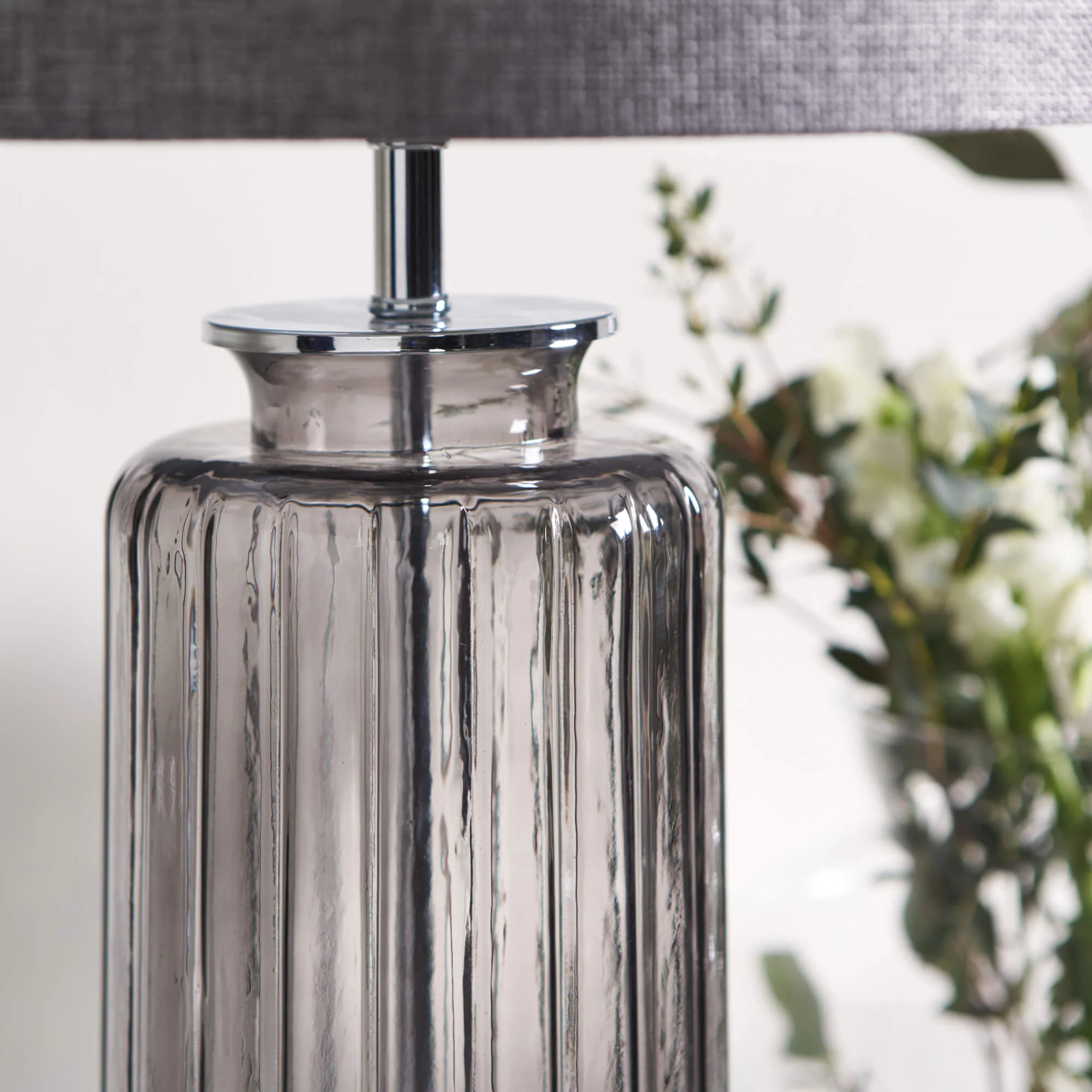 Brock Grey Smoked Glass Table Lamp - Image 6