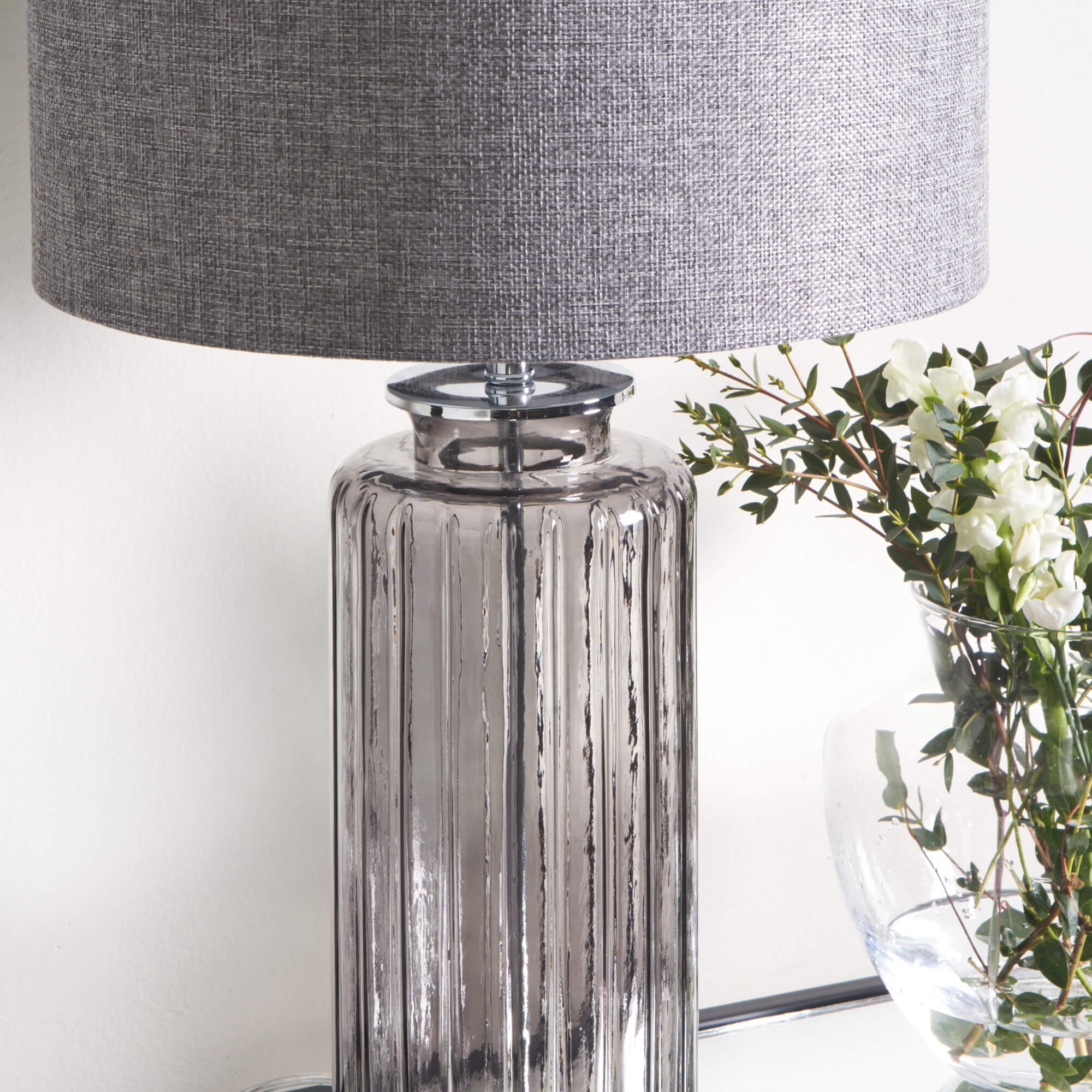 Brock Grey Smoked Glass Table Lamp - Image 9