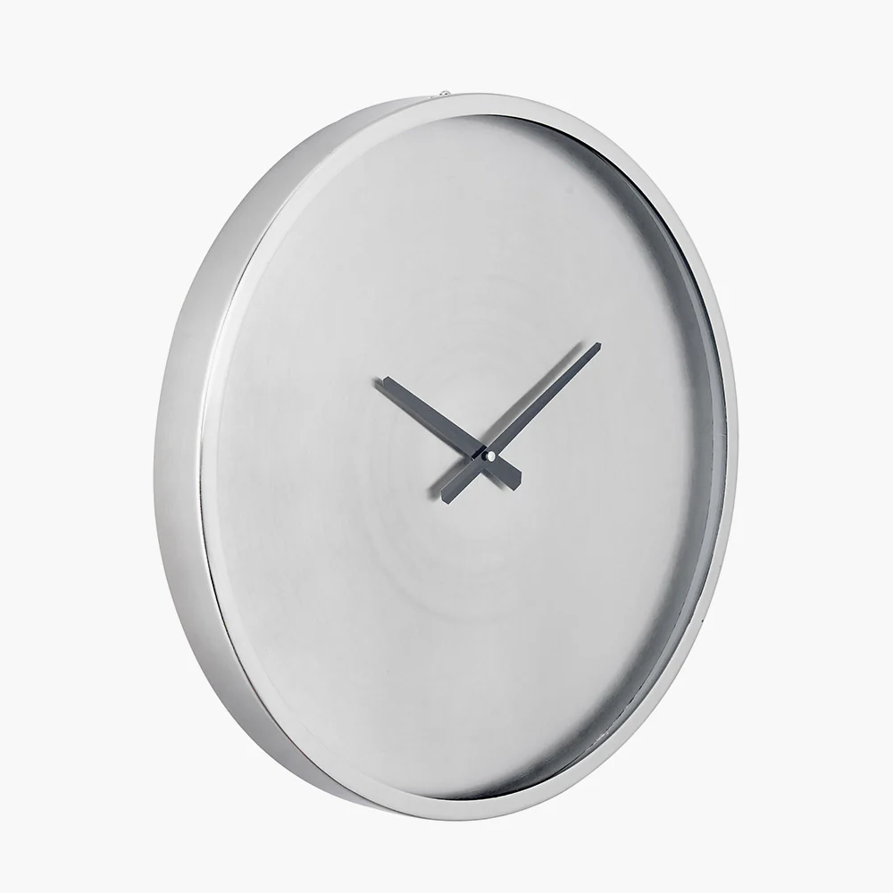 Brushed Metal Simple Round Wall Clock - Image 3