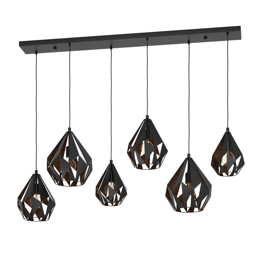 Carlton Multi-Light Black Pendant Bar - Image 3