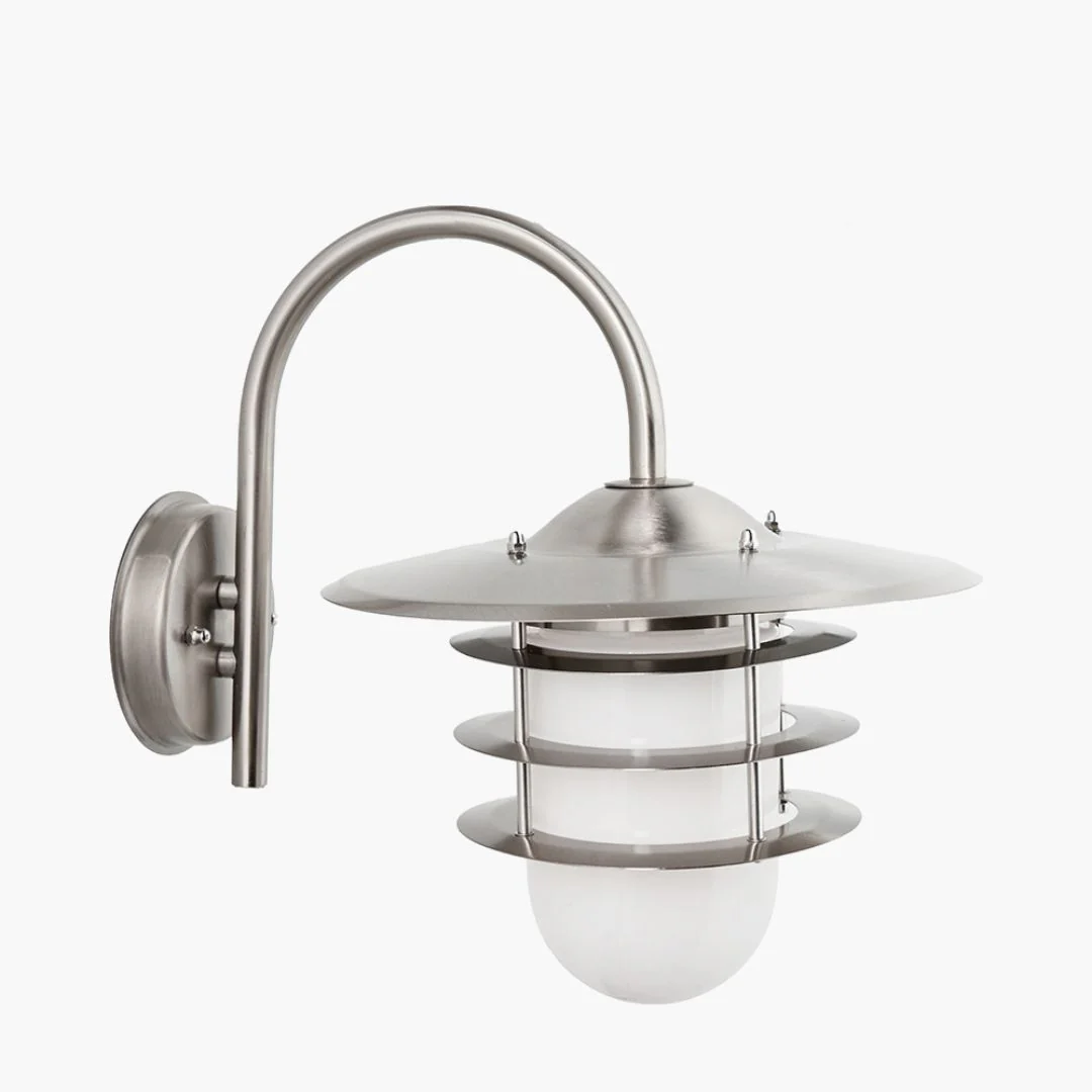 Centauri IP44 Outdoor Wall Light Brushed Steel - Image 6