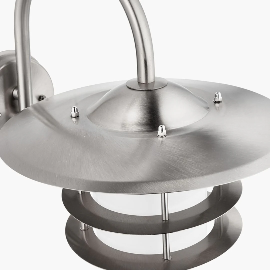 Centauri IP44 Outdoor Wall Light Brushed Steel - Image 8