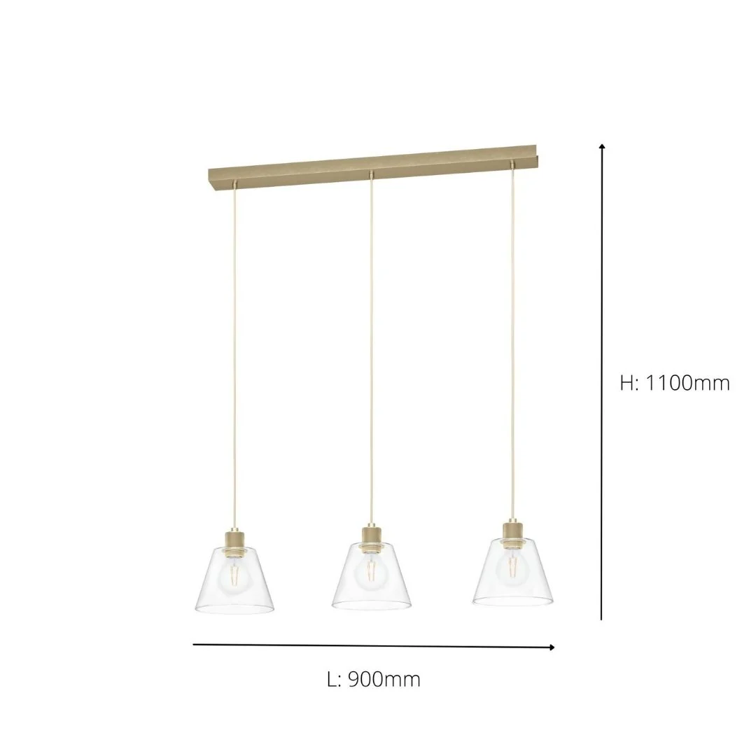 Copley Gold & Glass Ceiling Pendant Bar - Image 3