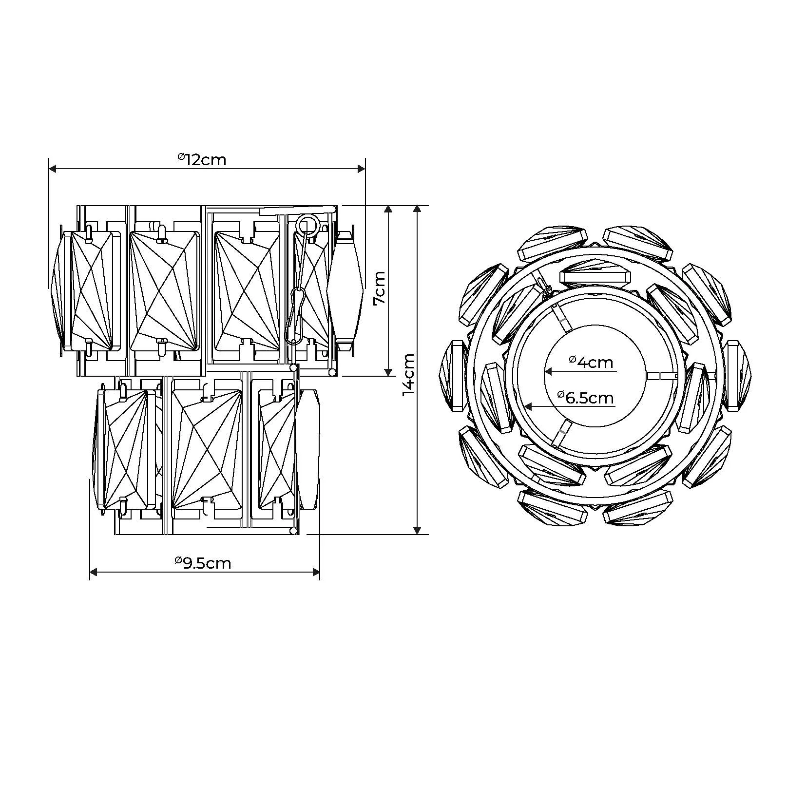 Darla Small Black Ceiling Light Pendant - Image 7