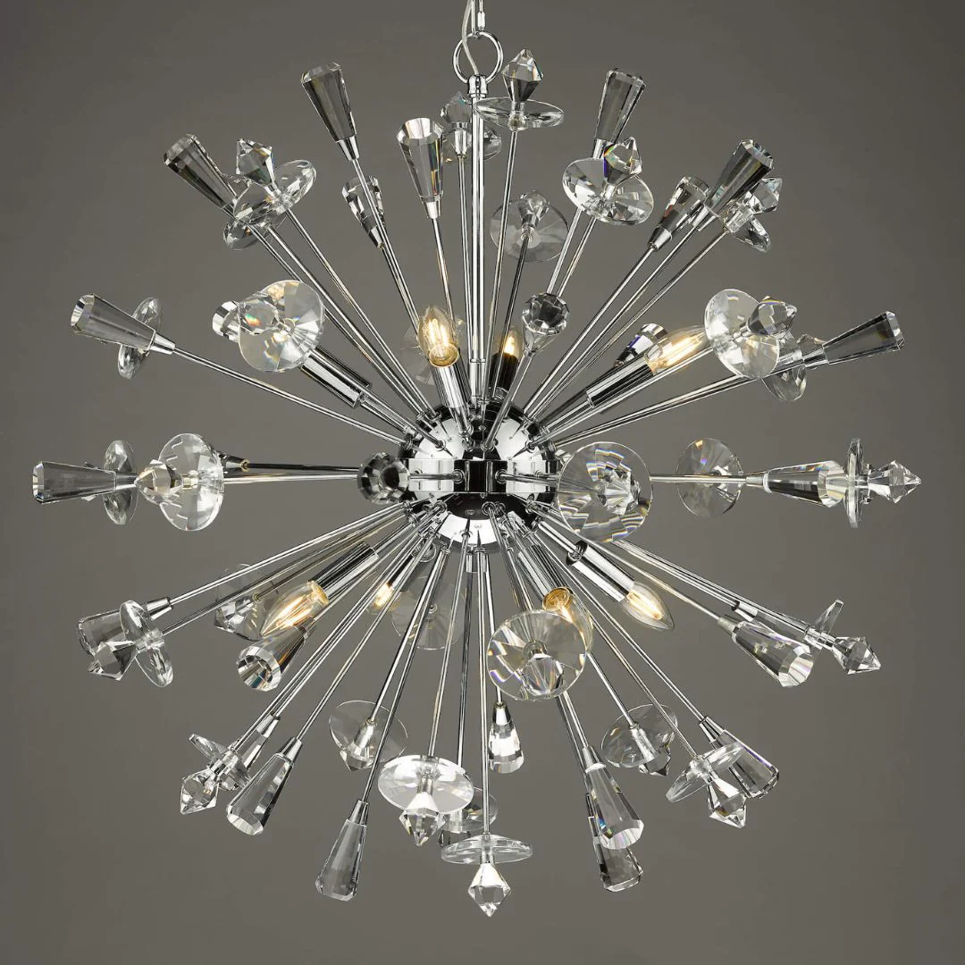 Exodus 8 Light Polished Chrome Pendant Ceiling Light - Image 5