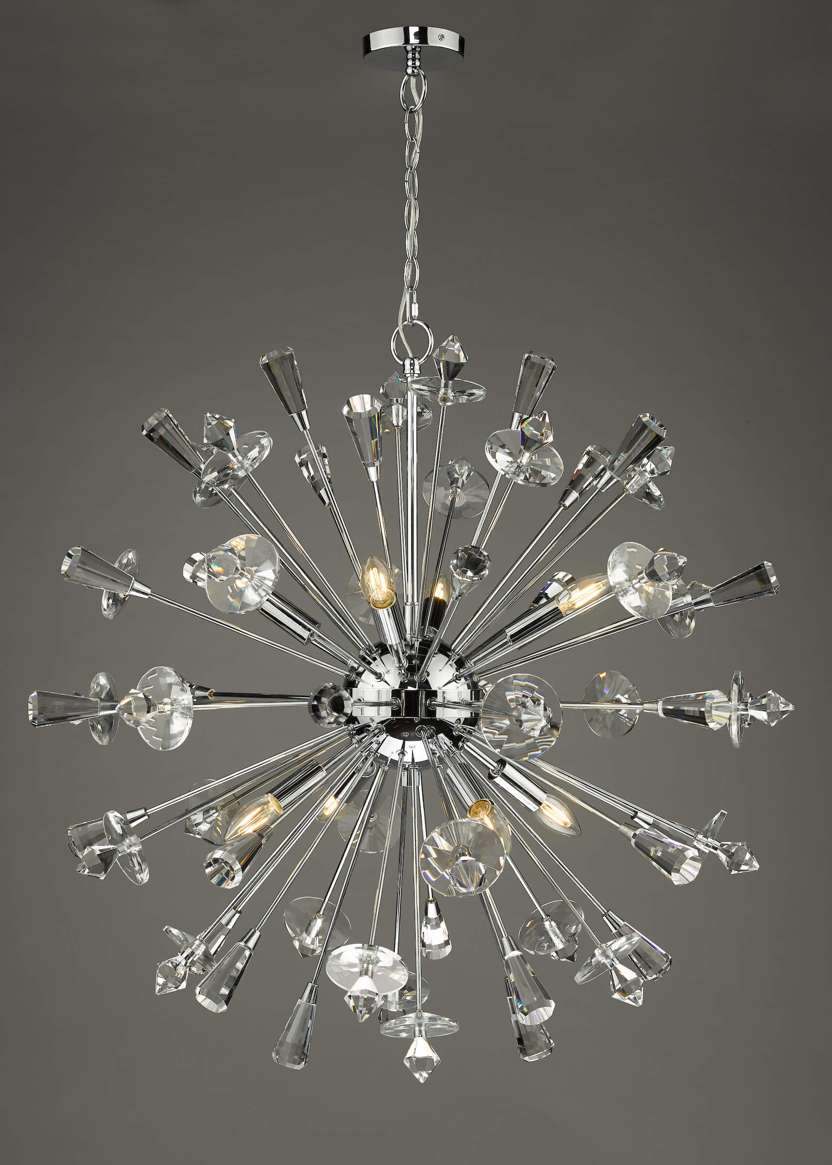 Exodus 8 Light Polished Chrome Pendant Ceiling Light - Image 6