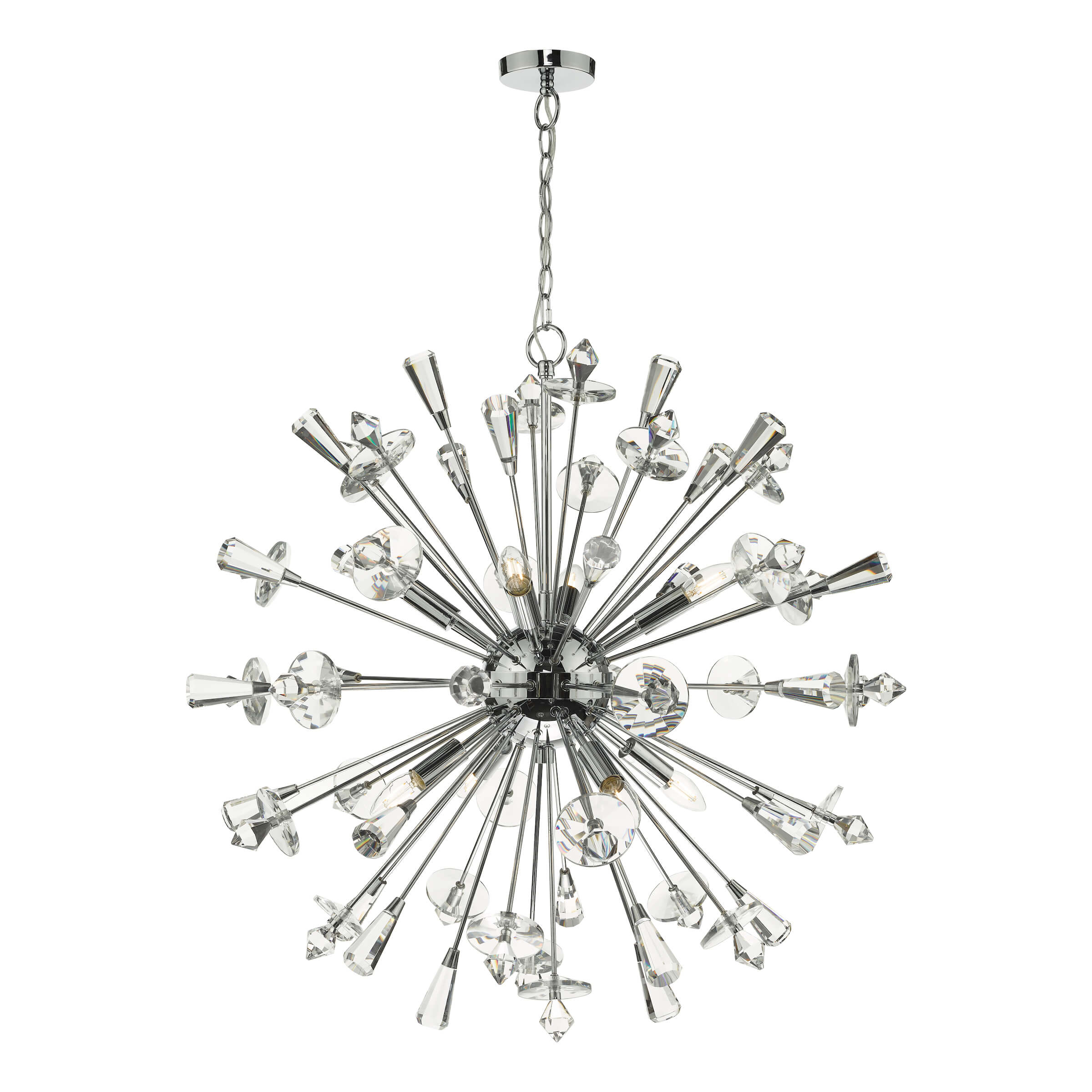 Exodus 8 Light Polished Chrome Pendant Ceiling Light - Image 7