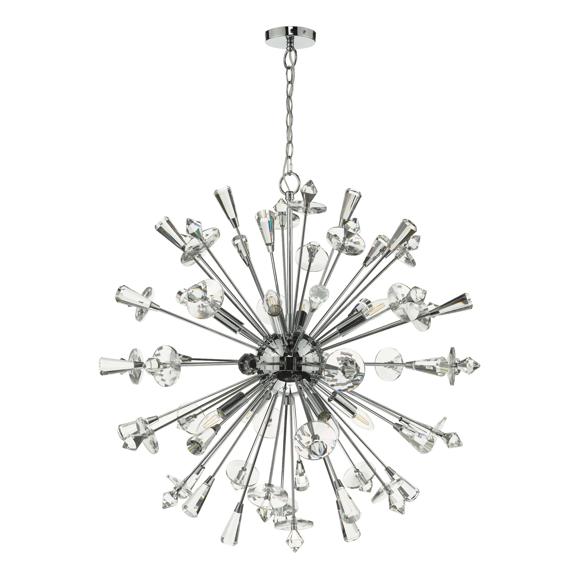 Exodus 8 Light Polished Chrome Pendant Ceiling Light - Image 8