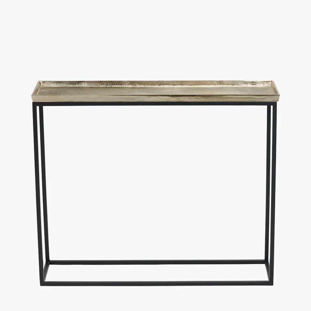 Franklin Black & Gold Metal Console Table - Image 3