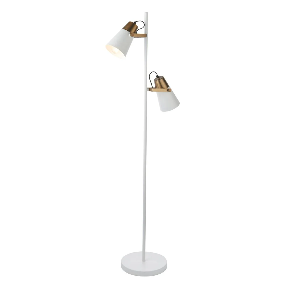 Gerik 2 Light White & Brass Task Floor Lamp - Image 6