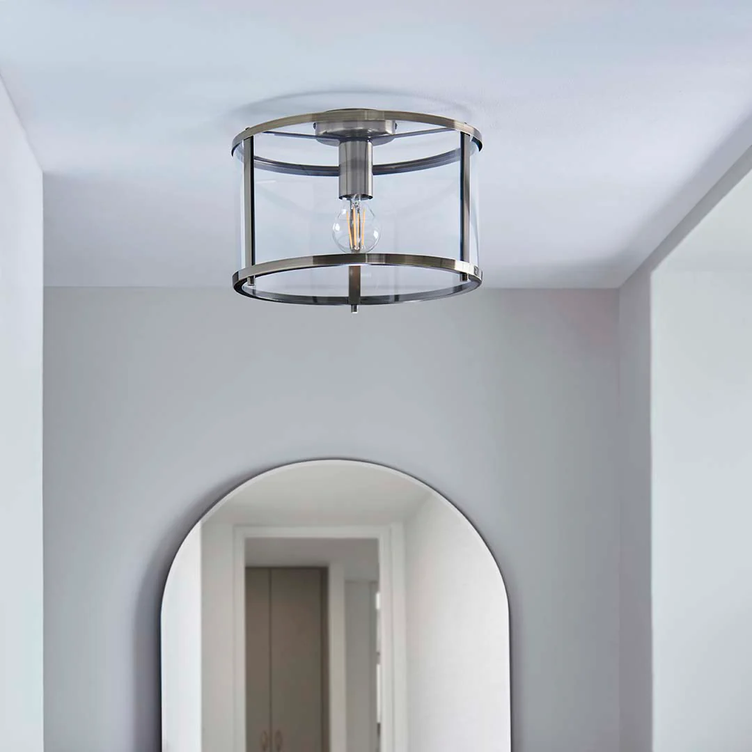Hopton Antique Brass Flush Ceiling Light - Image 5