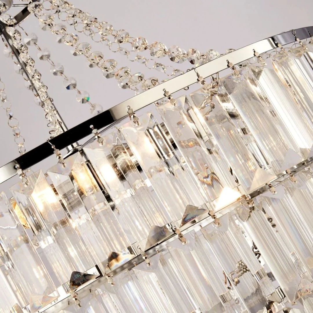 Karrie 3 Light Polished Chrome & Crystal Ceiling Pendant - Image 6