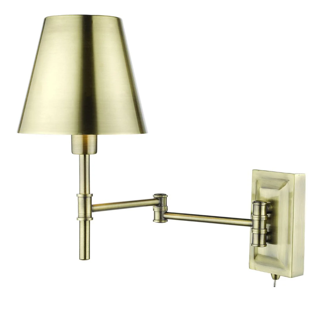 Kensington Antique Brass Swing Wall Light - Image 3