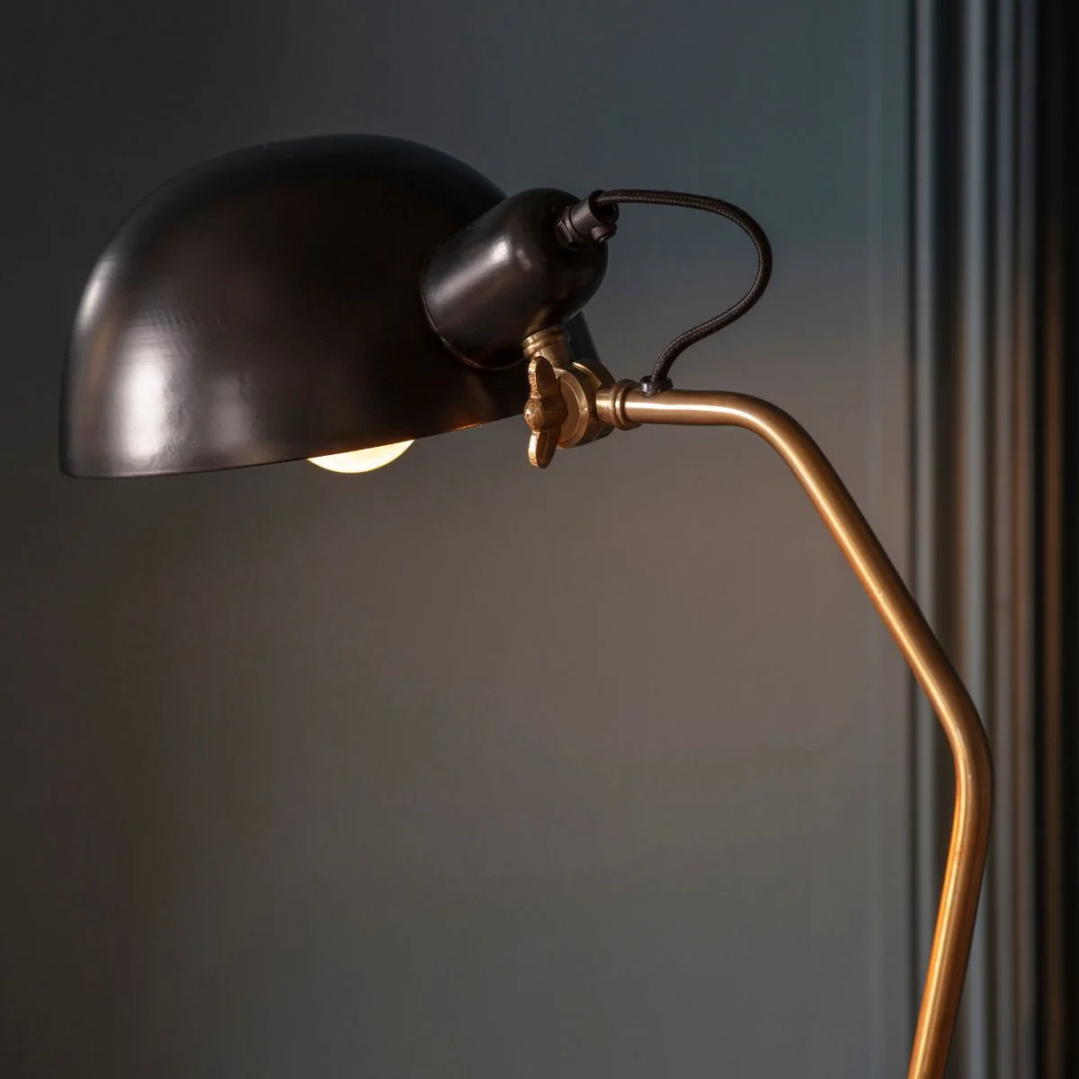 Largo Satin Brass & Black Task Floor Lamp - Image 3