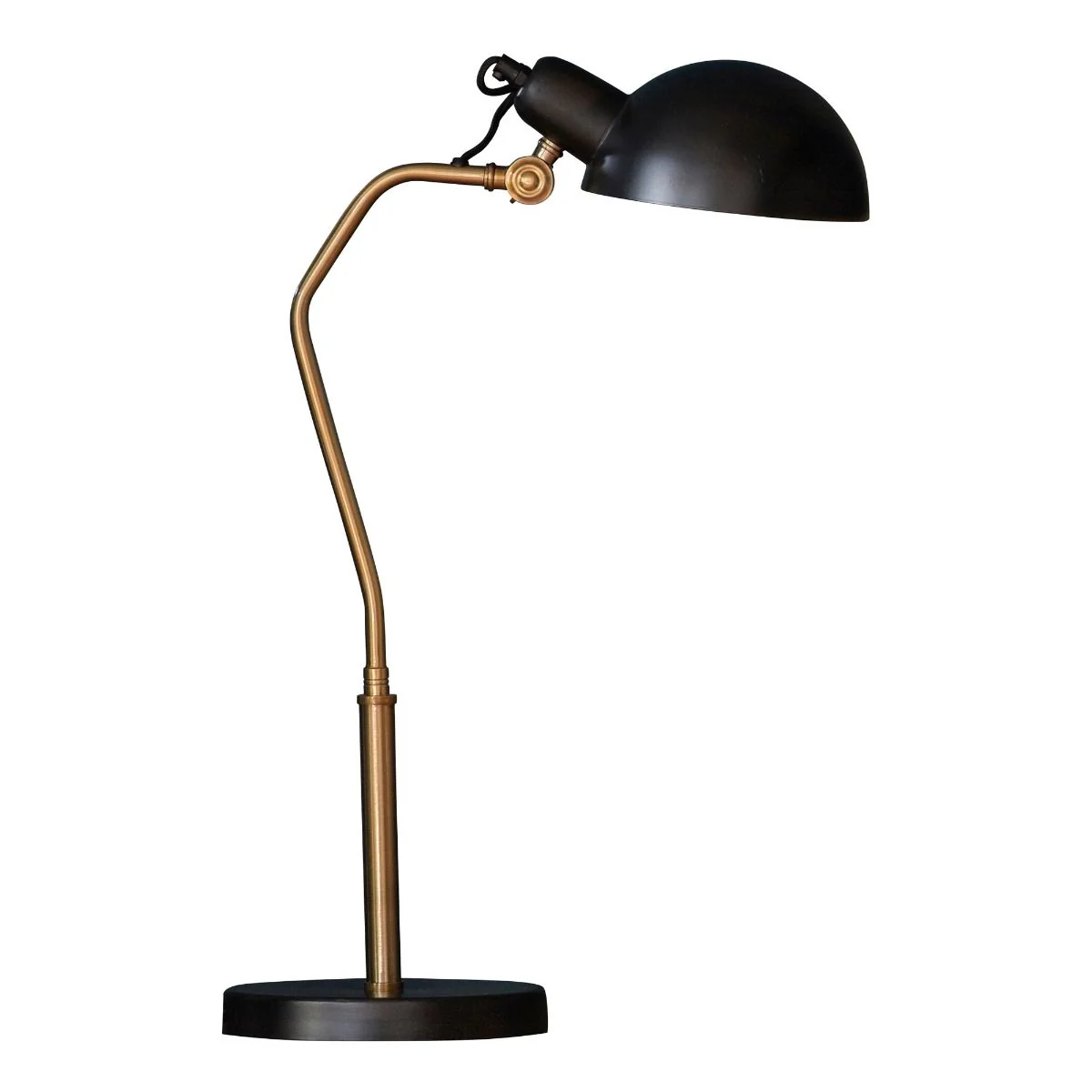Largo Satin Brass & Black Desk Table Lamp - Image 6