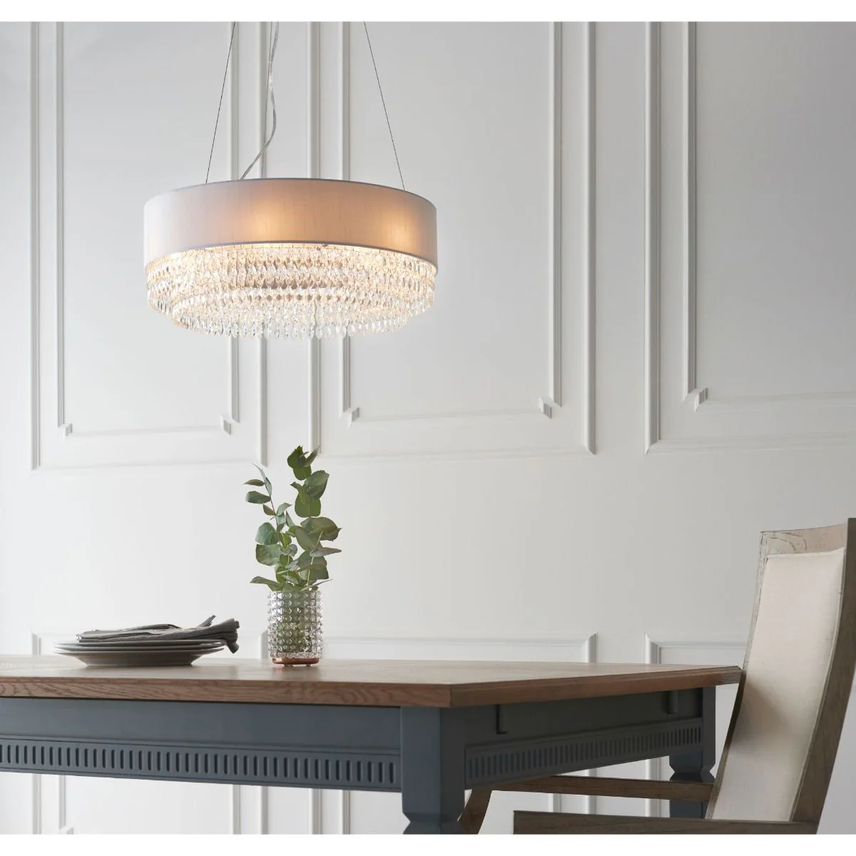 Malmesbury 6 Light Polished Chrome & Crystal Ceiling Pendant - Image 4