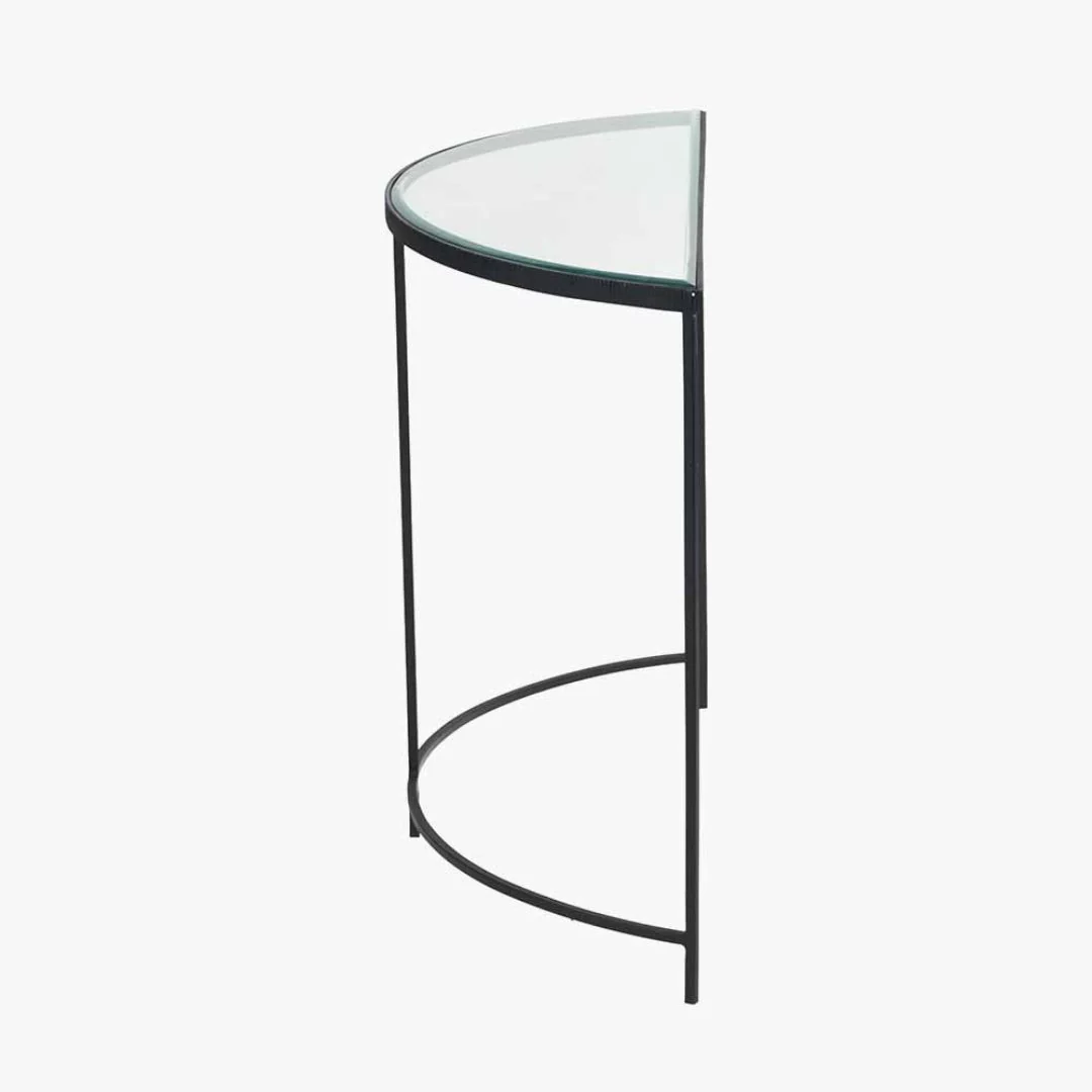 Marazzi Black & Glass Half Moon Console Table - Image 5