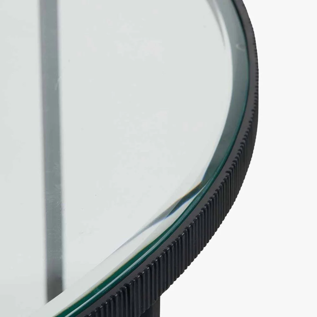 Marazzi Black & Glass Half Moon Console Table - Image 8