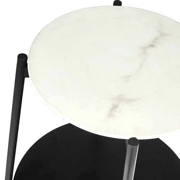 Marchello White & Black Side Table - Image 4