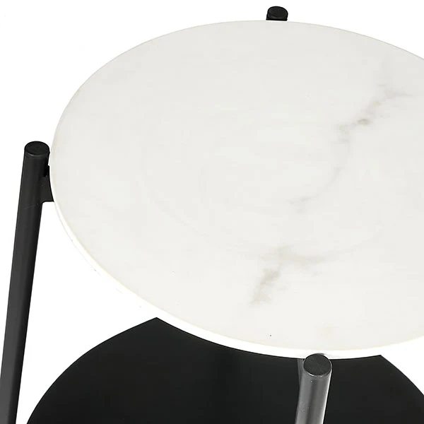 Marchello White & Black Side Table - Image 7