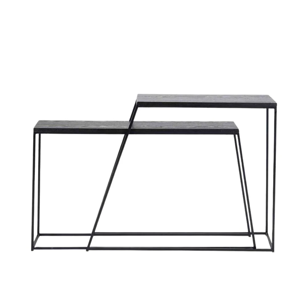 Mashiko Black Ash Veneer Duo Console Tables - Image 3