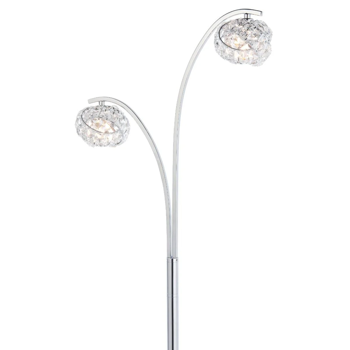 Monaco 2 Light Polished Chrome Floor Lamp - Image 4