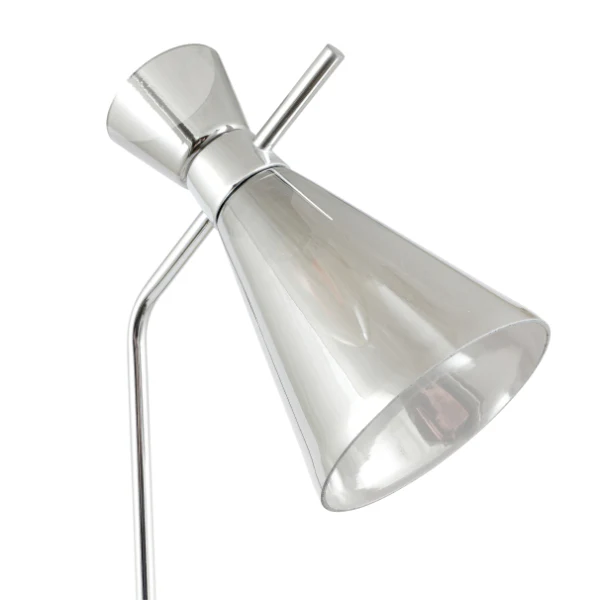 Monroe Smoked Glass & Silver Task Floor Lamp - Image 11