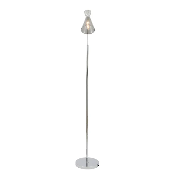 Monroe Smoked Glass & Silver Task Floor Lamp - Image 3