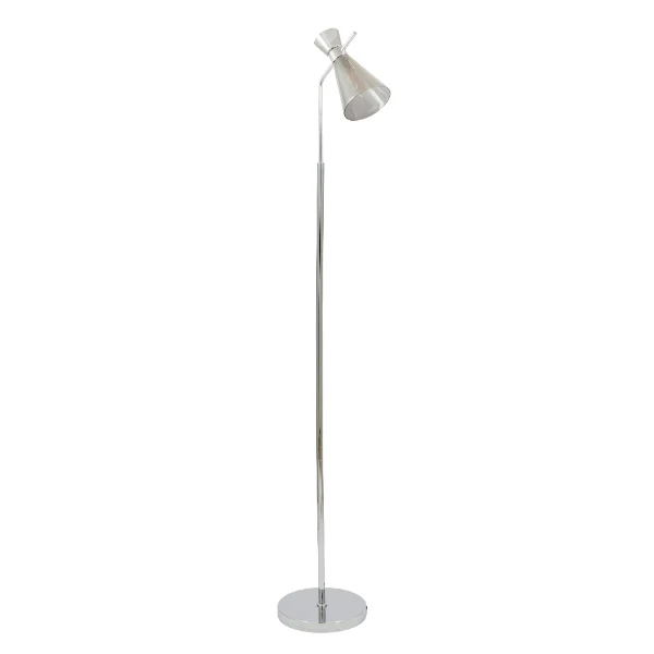 Monroe Smoked Glass & Silver Task Floor Lamp - Image 4
