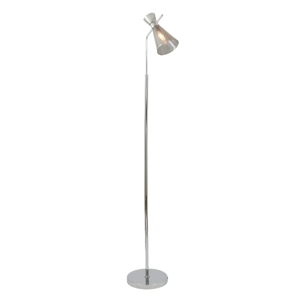 Monroe Smoked Glass & Silver Task Floor Lamp - Image 5