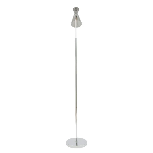 Monroe Smoked Glass & Silver Task Floor Lamp - Image 6